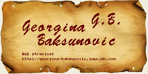 Georgina Bakšunović vizit kartica